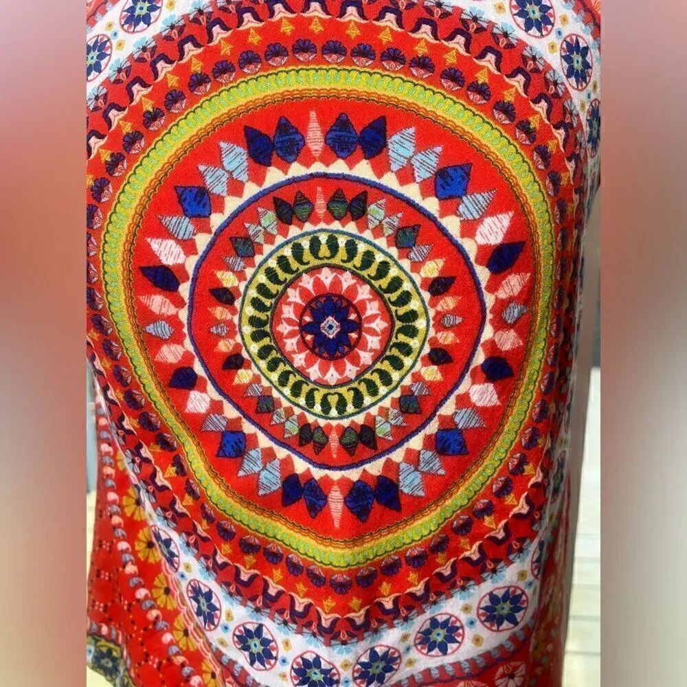 Renee C Orange Print Top - Picture 5 of 6